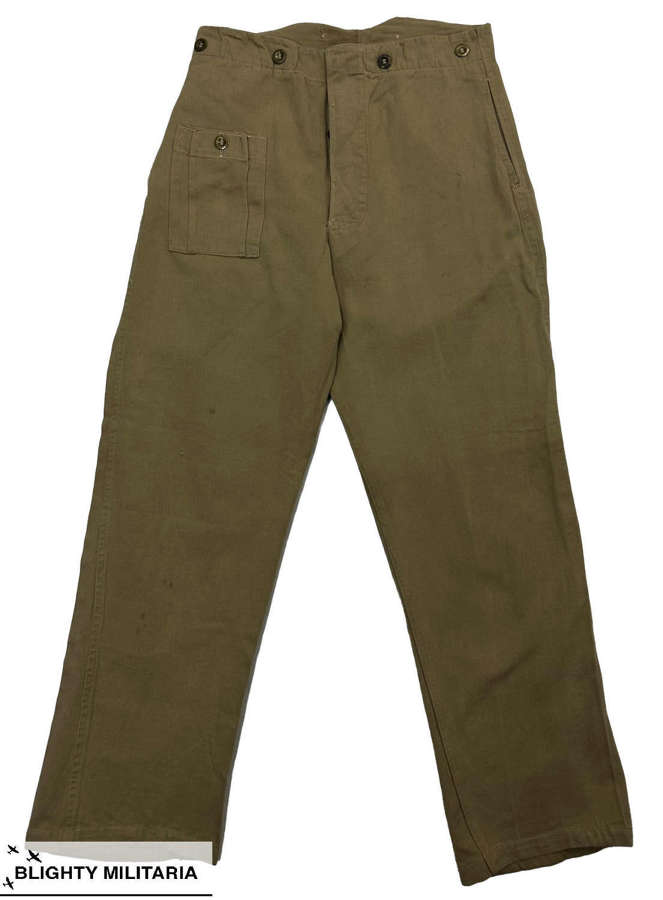 Scarce Early WW2 British Khaki Drill Trousers - Size 30 x 28