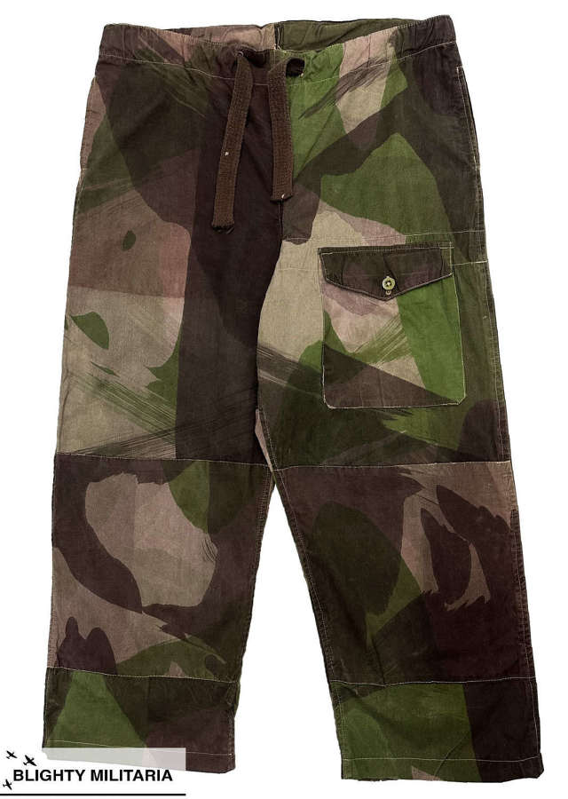 Original 1944 Dated British Army Camouflage Windproof Trousers Size 5
