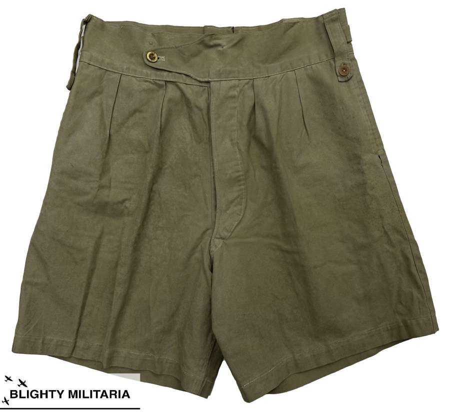 Original WW2 British Army Officer's Khaki Drill Shorts - Attributed