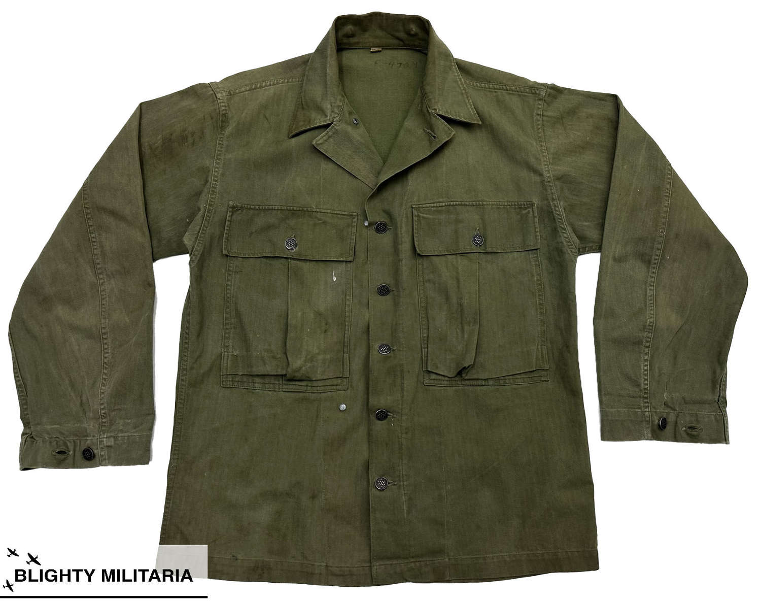 Original WW2 US Army Third Pattern HBT Jacket - Size 36R