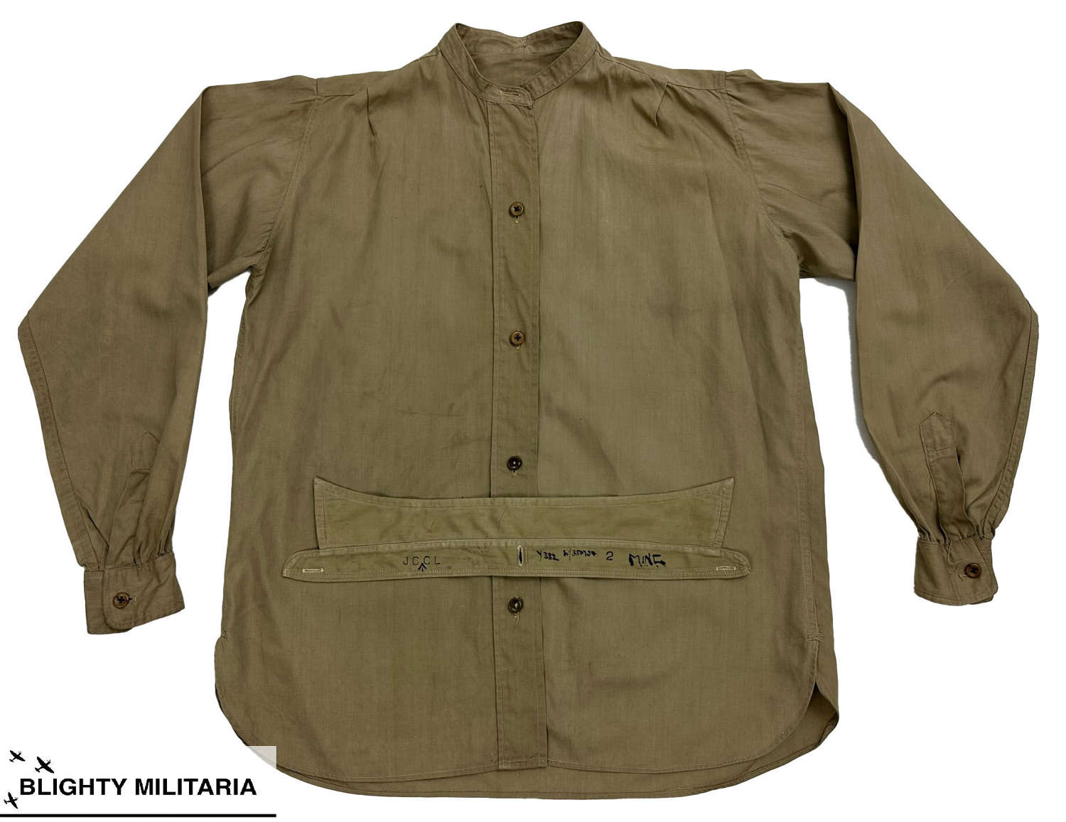 Original 1940s Women's Military Blouse Shirt + Collar - ATS
