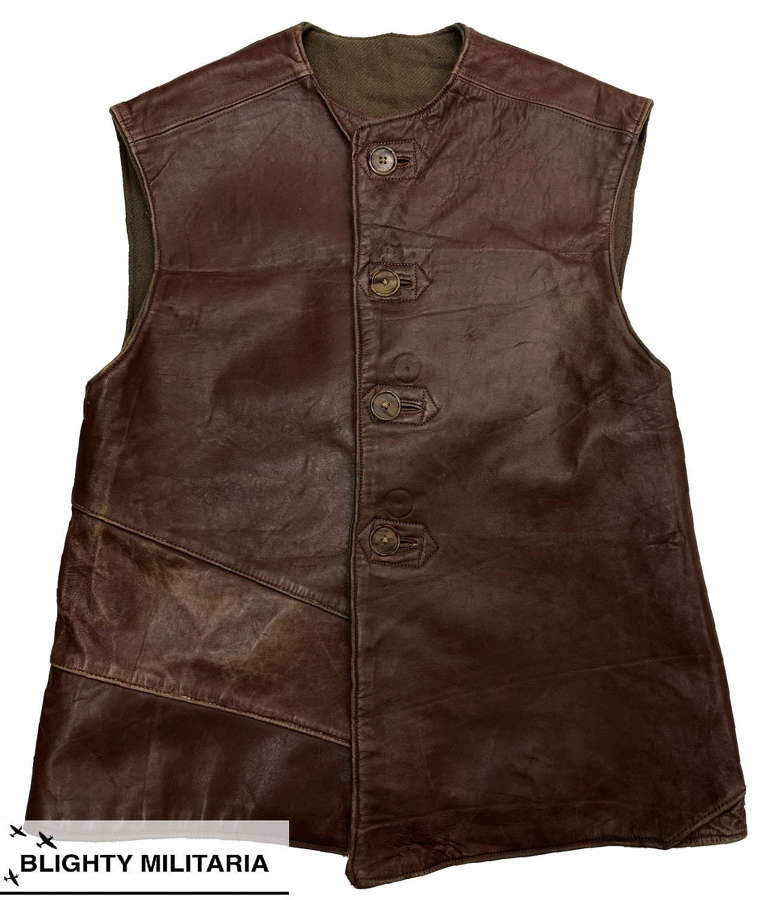 Original 1939 Dated British Army Leather Jerkin - Size 1