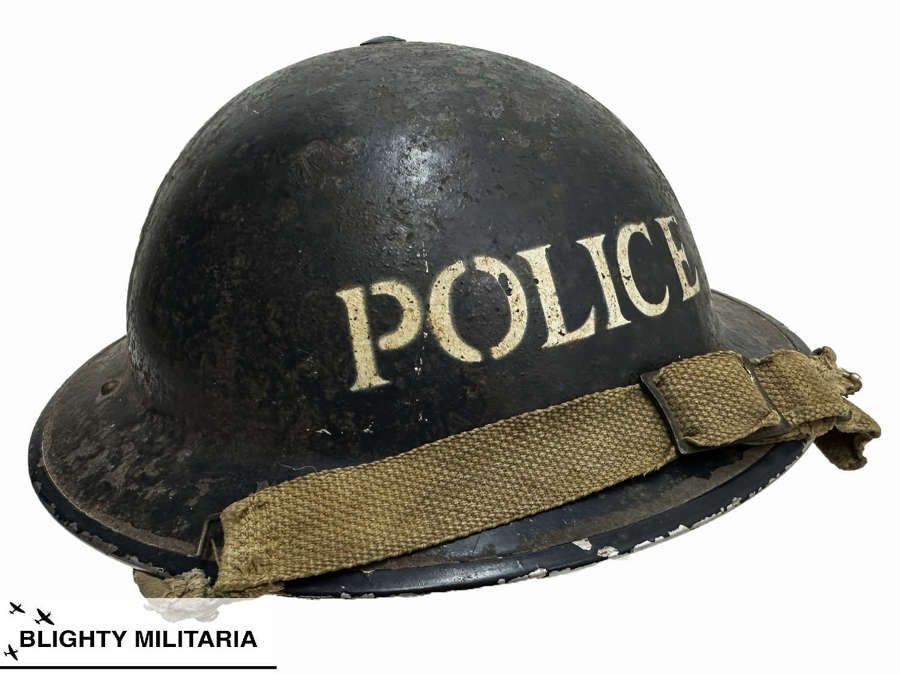 Original WW2 British Police MKII Steel Helmet by 'BMB'