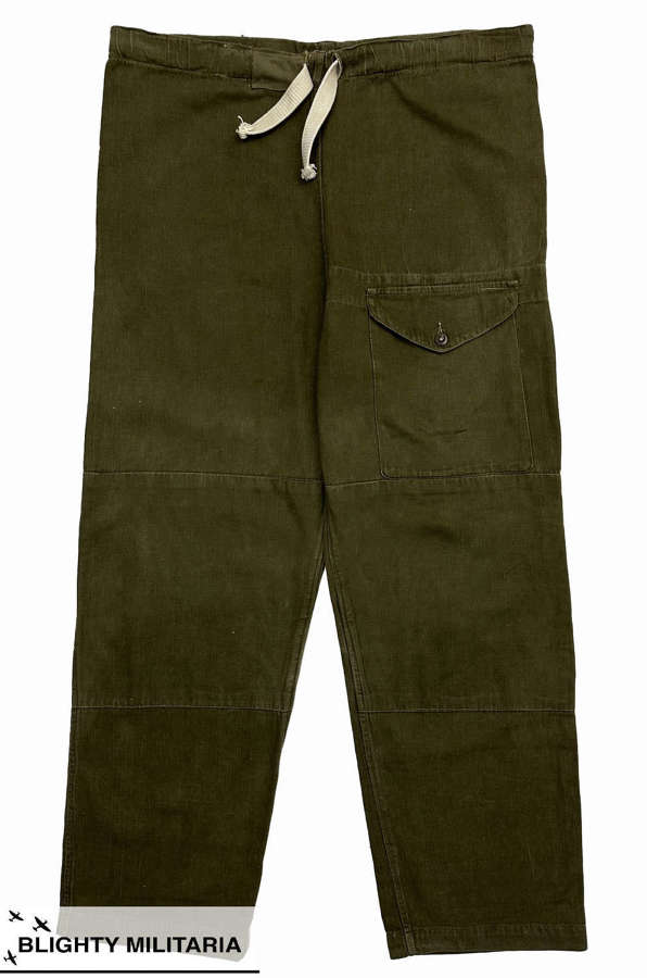 Original WW2 British Army Denim Windproof Trousers