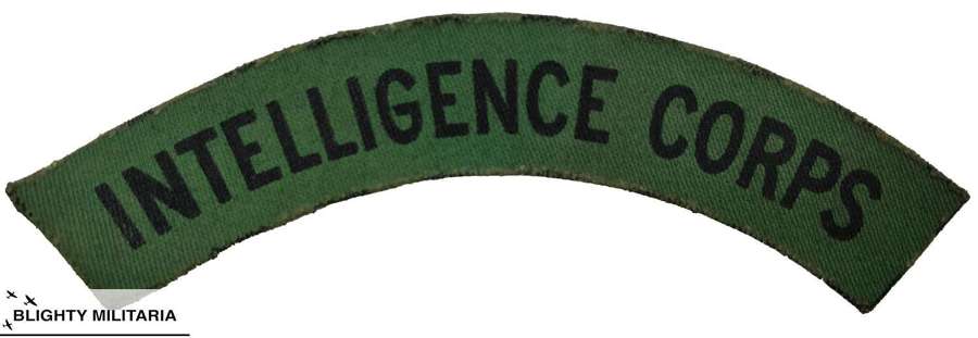 Original WW2 Intelligence Corps Printed Shoulder Title