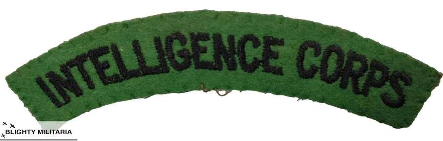 Original WW2 Intelligence Corps Embroidered Shoulder Title