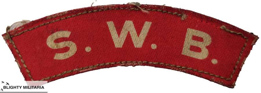 Original WW2 Printed South Wales Borderers Shoulder Title