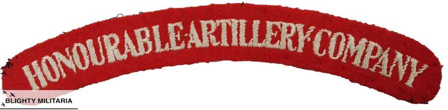 Original Embroidered Honourable Artillery Company Shoulder Title