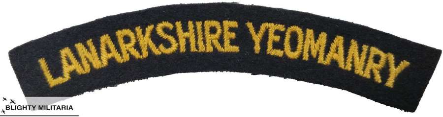 Original Lanarkshire Yeomanry Shoulder Title