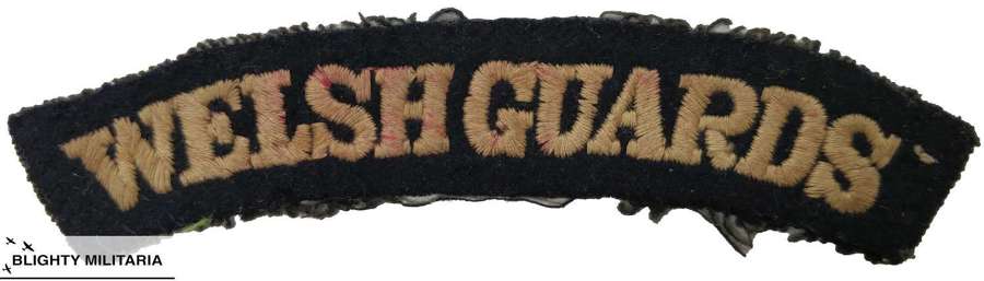 Original WW2 Period Welsh Guards Embroidered Shoulder Title