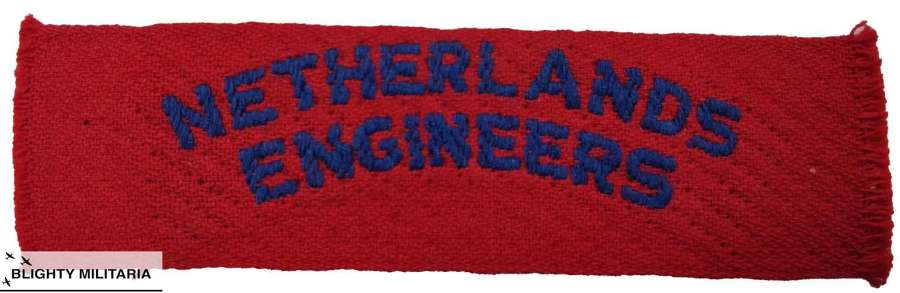 Original WW2 Dutch-Made Netherlands Engineers Shoulder Title