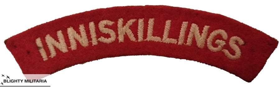 Original Embroidered Inniskillings Fusiliers Shoulder Title