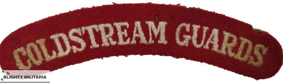 Original WW2 Coldstream Guards Embroidered Shoulder Titles