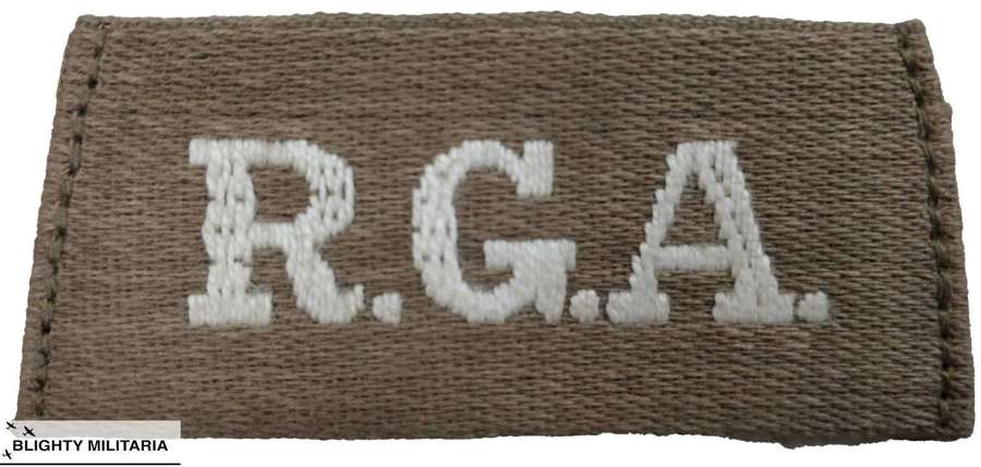 Original WW1 Royal Garrison Artillery Slip-On Cotton Shoulder Title
