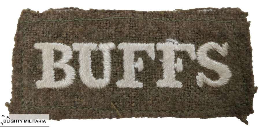 Original WW1 Buffs Slip-On Shoulder Title