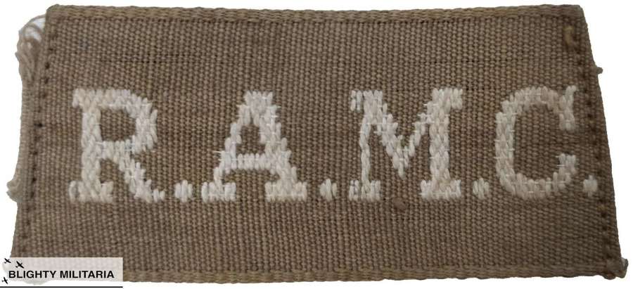 Original WW1 Royal Army Medical Corps Slip-On Shoulder Title