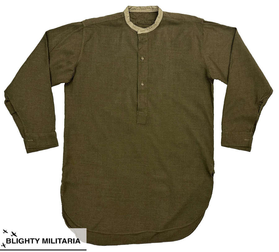 Original 1944 Dated British Army Officer's Collarless Shirt - Size 42"