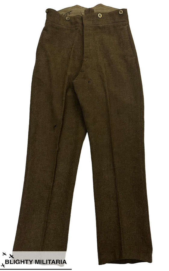 Rare Original 1939 Dated British Army Service Dress Trousers