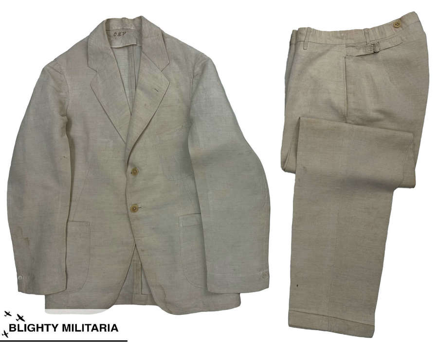 Rare Original 1920s Men's Linen Suit by 'Hamilton & Co' - Size 34 / 30