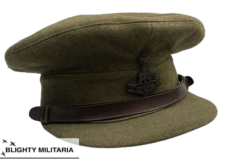 Original WW2 British Army Officers Peaked Cap - Green Howards