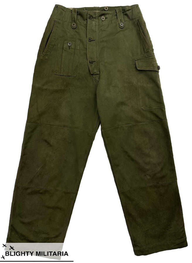 Rare Original 1953 Dated 1952 Pattern Combat Sateen Trousers - Size 7