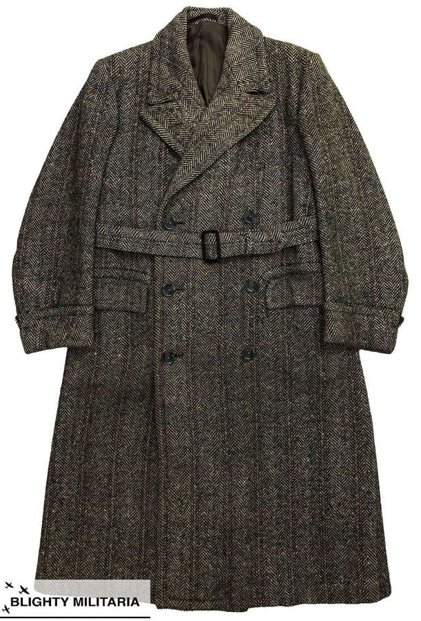 Original 1940s CC41 Herringbone Tweed Rainbow fleck Overcoat - Size 38