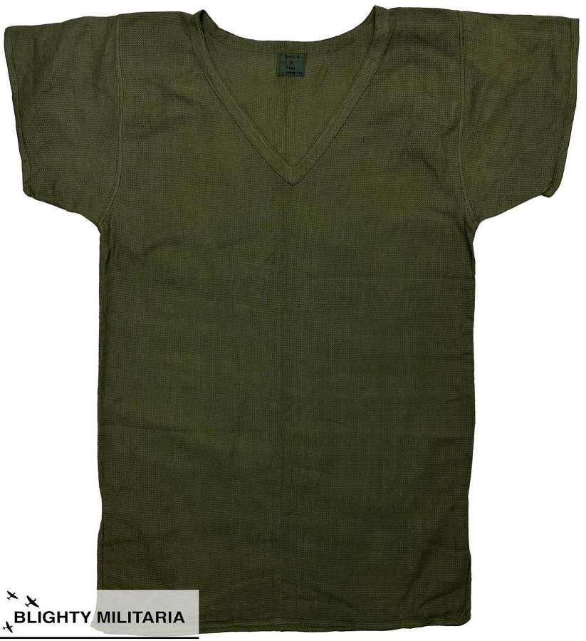 Original 1954 Dated British Military Jungle Green  Aertex Undershirt